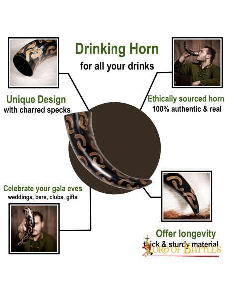 Corne de bœuf pour boire motif...