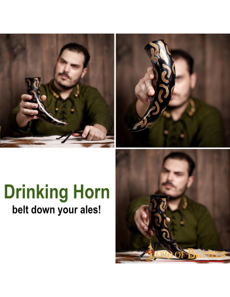 Corne de bœuf pour boire motif...