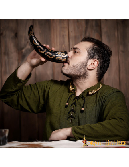 Corne de bœuf pour boire motif...