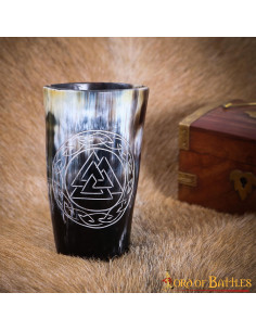 Set de 2 verres en corne de bœuf design noeud Viking Valknut 2