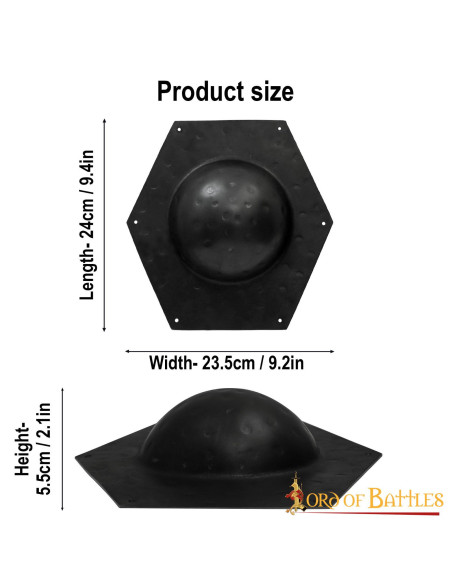 Umbo hexagonal pour bouclier romain...