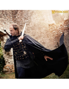 Cape enfant chevalier médiéval aventurier, toile noire 2