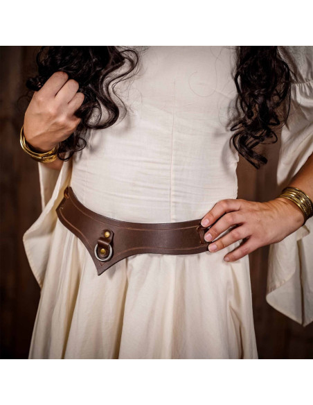 Collier médiéval en cuir avec anneau