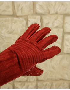 Gants Clemens médiévaux de couleur bordeaux 2