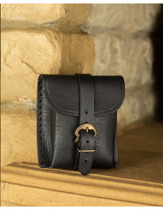 Sac de type sac banane médiéval Geralt en noir (14x12 cm.) 2