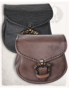 Sac médiéval León, type sac banane en marron (14x14 cm.) 2