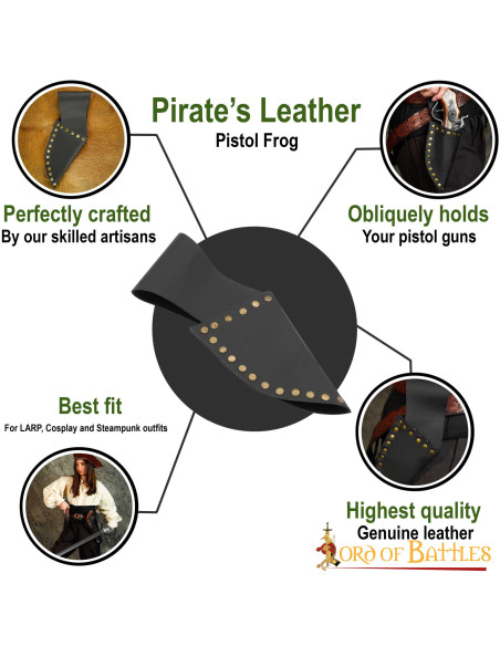 Baldric en cuir pour pistolet pirate...