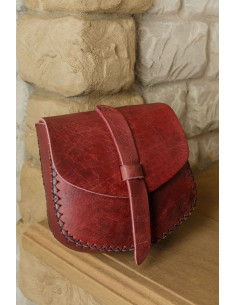 Sac Luis médiéval, type sac banane en Bordeaux (22x23 cm.)