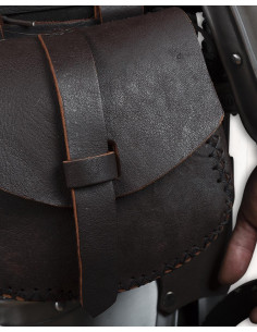 Sac médiéval Luis, type sac banane en marron (22x23 cm.) 2