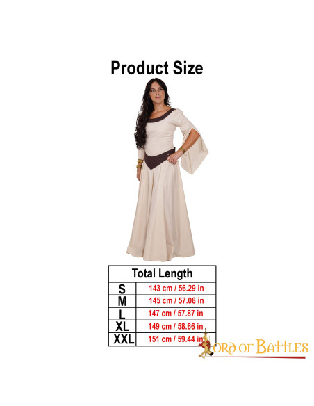 Robe médiévale en coton léger,...