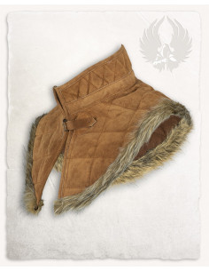 Gorgerin médiéval Nimue en suède - Marron Clair 2