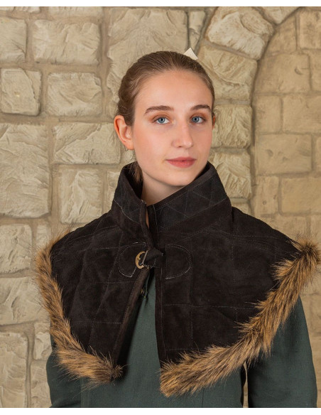 Gorgerin médiéval Nimue en suède - Noir