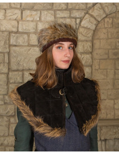 Gorgerin médiéval Nimue en suède - Noir 2