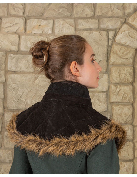 Gorgerin médiéval Nimue en suède - Noir