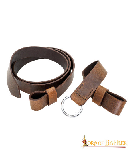 Ceinture d'épée en cuir marron