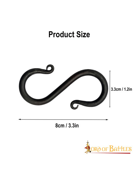 Lot de 5 patères S en fer forgé