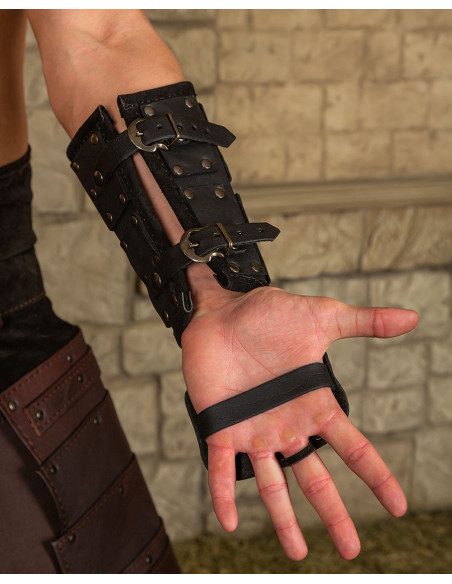 Brassards Romains Quintus en Cuir Noir