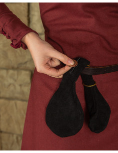 Sac Denier romain et médiéval en daim noir