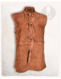 Gilet Orthello Renaissance en daim marron clair
