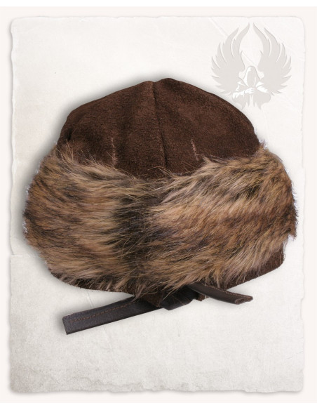 Chapeau en cuir suédé marron modèle Ragi