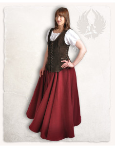 Corsage médiéval en cuir modèle Caty, marron 2