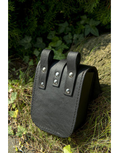 Sac médiéval modèle Tostig, cuir noir 2