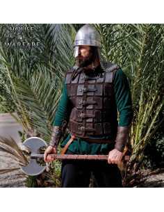 Brigantin guerrier médiéval en cuir marron