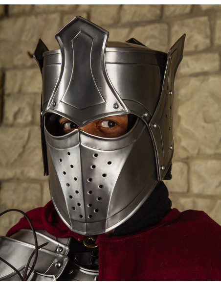 Casque de Roi Médiéval avec Couronne...