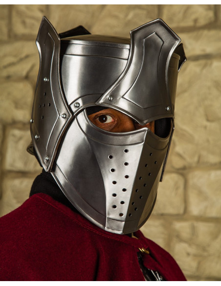 Casque de Roi Médiéval avec Couronne...