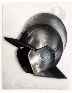 Casque bordeaux acier poli modèle Kaspar
