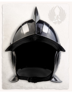 Casque bordeaux acier poli modèle Kaspar 2