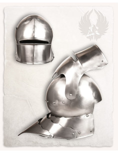 Casque médiéval Sallet acier poli modèle Mathes
