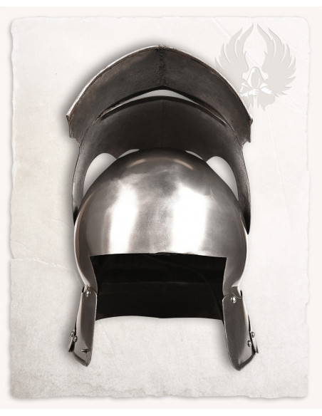 Casque médiéval Sallet acier poli...
