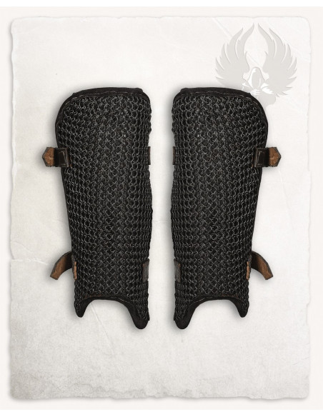 Grèves de cotte de mailles en acier...