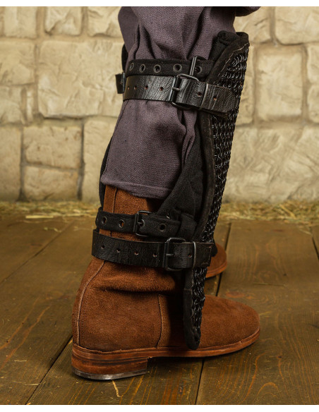 Grèves de cotte de mailles en acier...