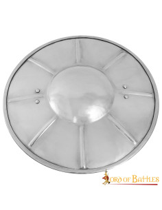 Bouclier fonctionnel en acier médiéval (30,4 cm.)