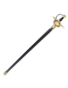 Épée Don Quichotte avec finition nickel et or 2