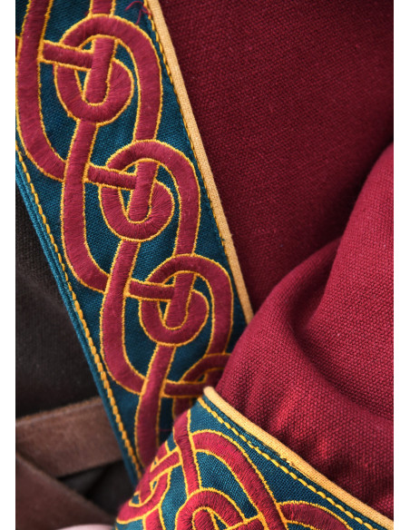 Manteau Viking brodé Ella en rouge...