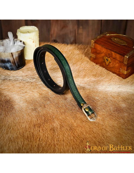 Ceinture médiévale grenat avec motif...