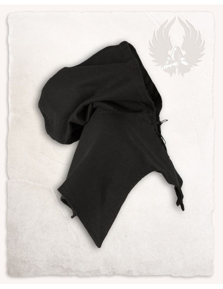 Capuche Folke Médiévale en coton - noir