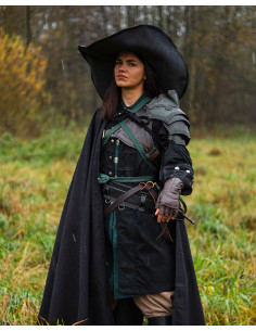 Épaulières Deluxe Renaissance modèle Antonius, cuir vert 2