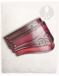 Épaulières médiévales modèle Artemis, cuir rouge (2ème...