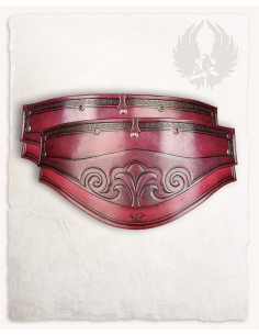 Épaulières médiévales modèle Artemis, cuir rouge (2ème... 2