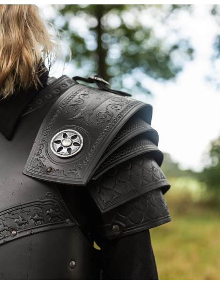 Épaulières en cuir gaufré motif...