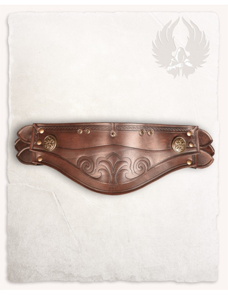 Épaulières en cuir marron gaufré...