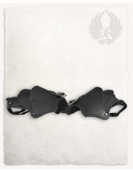 Épaulettes en cuir noir modèle Kendra... Épaulettes en cuir noir modèle Kendra...
