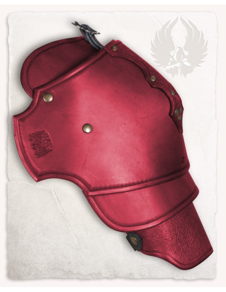 Épaulières en cuir rouge modèle Mantikor
