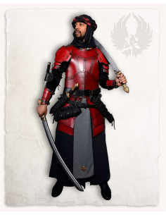 Épaulières en cuir rouge modèle Mantikor 2