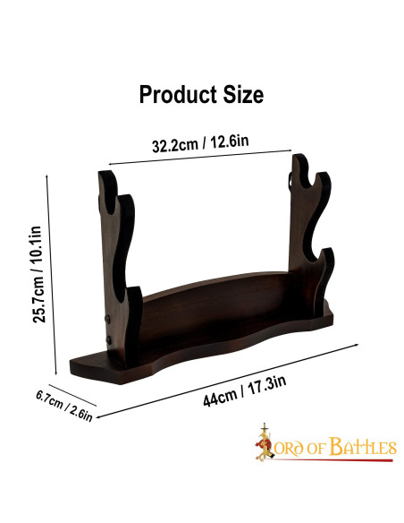 Support de bureau pour 2 épées ou haches