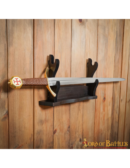 Support de bureau pour 2 épées ou haches